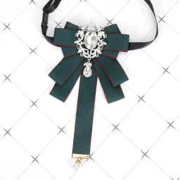 Gorgeous Bow Tie Vintage Luxury Lady Head Diamond Pearl Ribbon Tassel Brooch Chic Girls Elegant Costume Jewelry Collar Pin