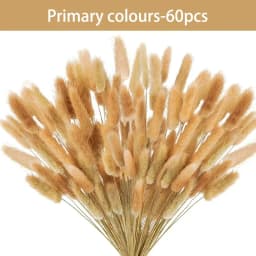 60pcs Dried Flowers Rabbit Bunny Tails Grass Mix Bouquets Wedding Party Decoration Natural Fluffy Lagurus Ovatus Boho Home Decor