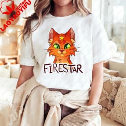 Warrior Cats Clans Logo T-Shirt Fox And Revenge Print Unisex Cotton T-Shirt Fashion Casual Summer Trendy Top