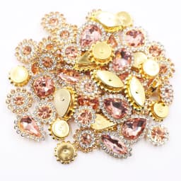 50pcs Mixed Sunflower Claw Sew On Rhinestones Trim Shiny Crystal Stones Glass Beads Gold Flatback Sewing Rhinestones for Clothes