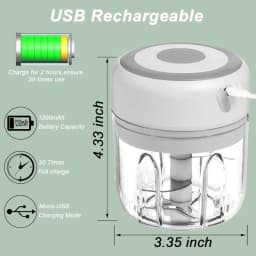 250ML Electric Mini Food Processor Wireless USB Rechargeable Garlic Chopper Portable Vegetable Onion Mincer Meat Grinder Gadget