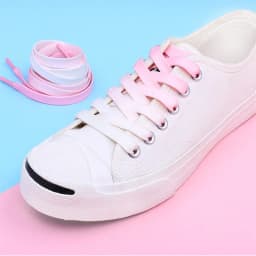 1 Pair Of Colored Canvas Silk Shoelaces Candy Gradient Shoe Lace Solid Color Party Shoe Laces Children's And Adult Shoestrings