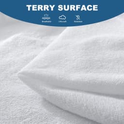 1pc Soft Terry Cloth Waterproof Elastic Fitted Sheet, Breathable Terry Mattress Protector Knitted Bed Cover with Deep Pocket