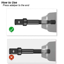 1/4 Hex Shank Square Converter Conversion to Socket Adapter for Impact Drill Wrench Drill Bit Conversion Joint Extension Rod