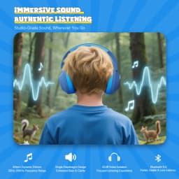 Wirless Bluetooth Headphones For Kids Active Noise Cancelling Headphones Safe Volume Foldable Headset with Mic For Kids Teens