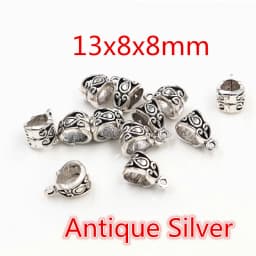 20pcs 3-Styles Beads Bails Pendants Jewelry Making DIY Necklace Silver Plated Gold Black Beads Bails Pendants Charm Beads Bails