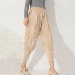 LANMREM Versatile Slim Pleated Pencil Pants Women Elastic High Waist Solid Color Trousers Casual 2023 Autumn New 2AA3771