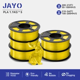 JAYO PLA Filaments 5 Rolls/ 3D Printer Filament 1.75mm FDM 3D Printer Materials Neatly Wound High Toughness for FDM 3D Printer