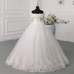 Y&M Novias Customized Off Shoulder Plus Size Vestido De Noiva Wedding Dress Long Train or Floor Appliqe Bridal Tulle Mariage