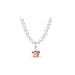 Sparkling Snowflake Pendant Necklace S925 Pure Silver Bow Chain Suitable For DIY Beads Necklace For Women's Birthday Gifts