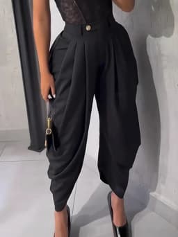 2026 Fall Autumn OL Work Fashion Active Casual Street Solid Color Trouser Women High Waist Jogger Loose Long Harlen Pants
