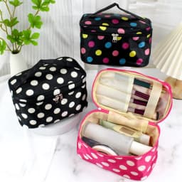 Dot Makeup Bag Travel Portable Large Capacity Toiletry Organizer Storage Box Carry On Waterproof Handbag Cosmetic Bag Wash Bag