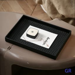 Luxury Leather Tray Square Decorative Storage Tray for Perfume Cosmetics Vanity Organizer