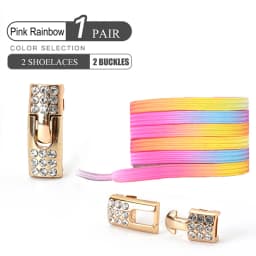 No Tie Shoe Laces Diamond Buckle Elastic Laces Shoelaces Pearl Light Colorful Fashion Without Ties Laces Sneaker Kids Adult