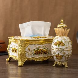 European light luxury pressing toothpick container Tissue box set household living room office tissue storage box Toothpick box