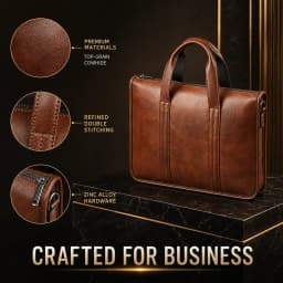 2026 New Men's Genuine Leather Briefcase Top-Grain Cowhide Vintage Business Handbag Shoulder Crossbody Messenger Bag