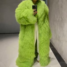 YOLOAgain 135-140cm Floor Length Mongolia Sheep Fur Coat Women Winter Warm Party Long Fur Coat Ladies Overcoat