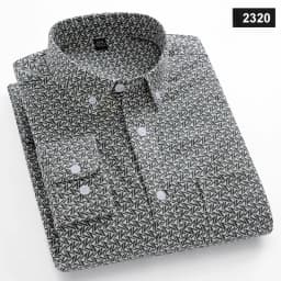 Casual Long-sleeve Shirts for Men Slim Fit Plain Shirt 100%cotton Plaid Striped Tops Soft Designer Fashion Korean Trends Clothes