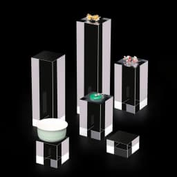 Plexiglass Square Block Jewelry Display Stand Stamping Cosmetics Holder Photography Props Dolls Perfume Organizer Riser Case
