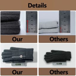 New Men's Warm Gloves for Winter Touch Screen Plus Velvet Thickened Cold-Proof and Warm Wool Knitted Gloves