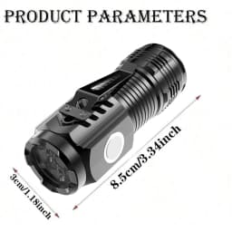 1-10PCS Mini LED Tactical Flashlight,Rechargeable EDC Pocket Light w/Clip,5 Modes High Lumens Torch,Outdoor Camping Emergency