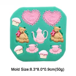 Cute Mini Bear Silicone Mold Fondant Cupcake Chocolate Biscuit Sugarcraft Kitchen Baking Cake Decorating Tools DIY Epoxy Mould