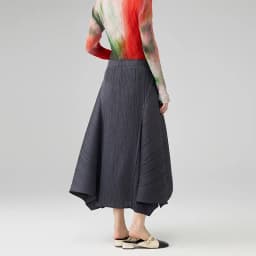 Miyake Pleated Irregular Skirt Designer Casual Elegant High Waisted Pleated Long Solid Color Skirt