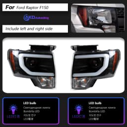 AKD Head Lamp for Ford Raptor F150 LED Headlight 2008-2014 Headlights F150 DRL Turn Signal High Beam Angel Eye Projector Lens