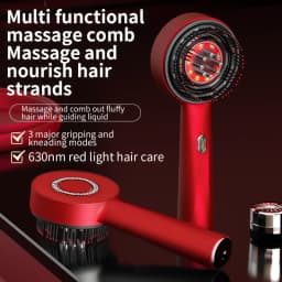 Electric Vibration Massage Comb Red Light Scalp Brush Stimulating Oil Applicator Hair Strengthening Root Care Daily Use