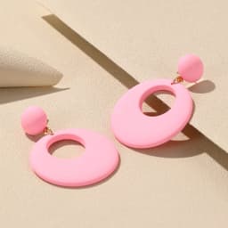 New Trendy Big Acrylic Resin Dangle Earrings For Women Long Geometric Round Hanging Drop Earring for Grils Travel Korean Jewelry