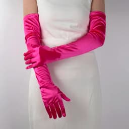 Classics Ladies Satin Long Mittens Stage Performance Women Black Colour Gloves Sexy Accessories Soft Smooth Solid High Stretch
