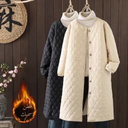 Lightweight Padded Cotton Jacket Women's Autumn Winter Stylish Diamond Pattern Quilted Warm Cotton Coat Medium Length Windbre...
