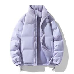 Men Color Block Stand Collar Cotton Coat Men Korean Style Quilted Cotton Outerwear Couple Matching Warm Padded Windproof Parkas