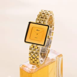 Hot Trend Watch with Simple Large Dial, Gold Black Square Quartz for Women and Men, Steel Strap, Waterproof for Women and Clock