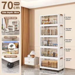 Heavy Duty Foldable Storage Cabinet with Wheels – Multi-layer Baby Wardrobe & Toy Organizer for Bedroom, Space-Saving for Kids