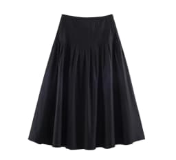 Vintage High Waist Package Hips Pleated Midi Long Skirt Coffee Spring Summer Women Long Skirts Femme Black