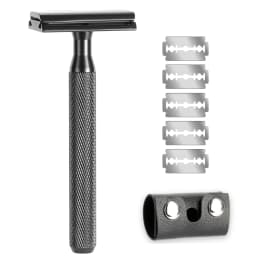 Safety Razor Men's Wet Razor 30° Angle Including 5 Platinum Razor Blades, Safety Razor and Blade Guard