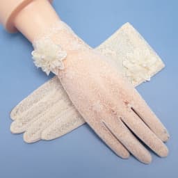 Women's Summer UV Resistant Ice Thin Driving and Cycling Touch Screen Anti Slip Breathable Short Sunscreen Lace Gloves