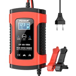 Foxsur Full Automatic Car Battery Charger 12V 5A Smart Fast Power Charging for AGM GEL Wet Dry Lead Acid Digital LCD Display