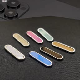 Glitter Diamond Alloy Metal Camera Control Button Cover for iPhone 17 16ProMax Plus Sensitive Smart Lens Capture Button Case
