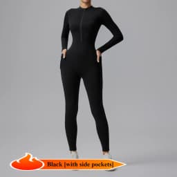 Naked Feel Yoga Unitard with Half Zip, Slimming Dance Bodysuit for Women, Seamless Gym Wear One Piece Workout Suit Spring Autumn