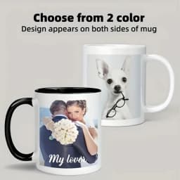 Custom Photo and Text Coffee Mug - Personalized Tea Cup Mugs for Valentine's Day, Christmas Gift