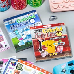 20/40 Pcs Y2K Millennial Electronic Style Die Cut Stickers Book for Scrapbooking Diary Handmade Japanese Stationery Decorative