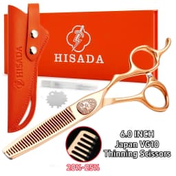 HISADA New Barber Scissors, 6.3-7.0 inch Professional Hair Cutting Scissors, Blind Hole Design Salon Scissors, Ergonomic Comfort