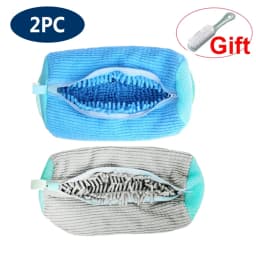 Shoes Washing Bag Laundry Bag Padded Shoe Protector Fluffy Fiber Polyester Wash Bag Machine Washable Drying Organizer