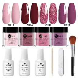 10pcs/set Nail Dipping Powder Natural Dry No Lamp Cure DIY Nail Art Decoration Pigment Dust Glitter Long Lasting Nail Supplies