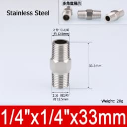 1-10pcs Nipple Connector 1/8"1/4"3/8" 1/2" 3/4"1" Stainless Steel Double Male Thread Equal/Reducing Connector Length 30-100mm