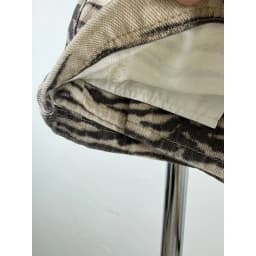 Summer New High Street Zebra Pattern Denim Short Skirt with Holes A-shaped Skirt