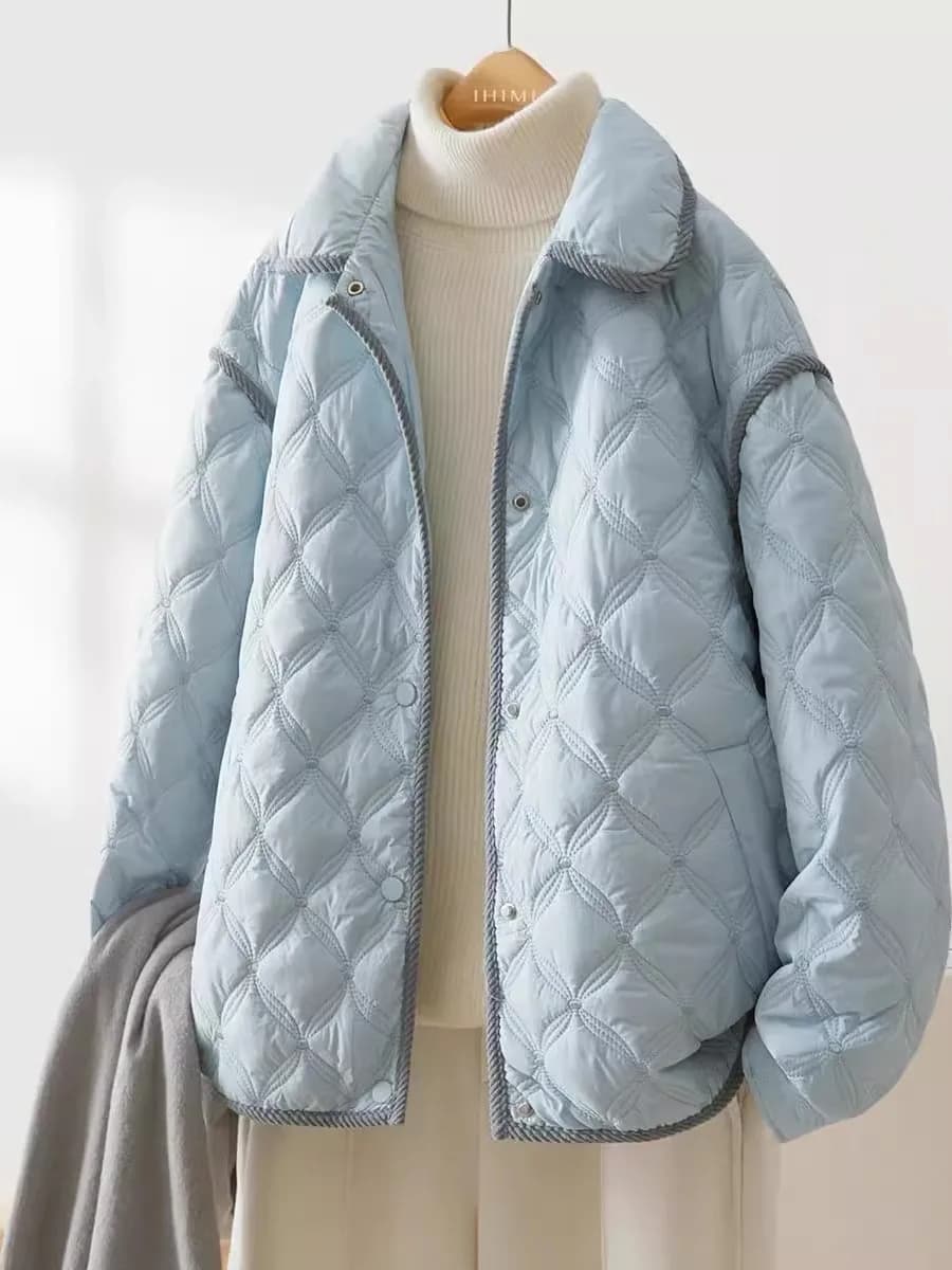 High-End Women's Casual Loose Cotton Jacket Quilted Lightweight Shirt Style Autumn Winter New Arrival Elegant Commute Style