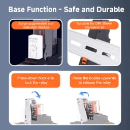 ENMG DIN-Rail 2NO2NC G2RL-1-E Thin Relay 16A Small Electromagnetic G2RL-2 DC 24Vdc Input State LED Indicator Transient Unipolar